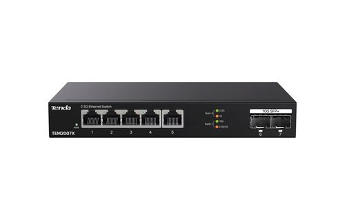 TENT SWITCH UNMANAGED DESKTOP, 5*2.5GE + 2*10G SFP