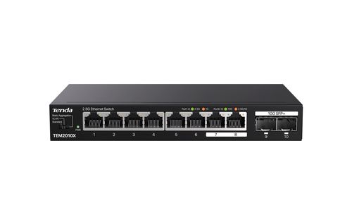 TENDA SWITCH UNMANAGED DESKTOP, 8*2.5GE + 2*10G SFP