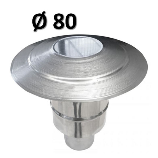 Chinese hat flue terminal in steel - windproof Ø 80