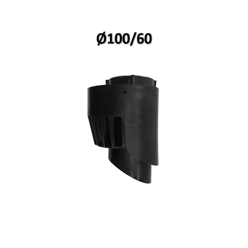 Universal coaxial terminal Ø 60/100 mm PVC/PPS BLACK for condensing boilers