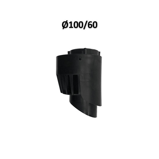 Universal coaxial terminal Ø 60/100 mm PVC/PPS BLACK for condensing boilers