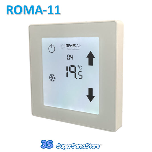 ROMA-11 WHITE color thermostat with backlit monochrome touchscreen