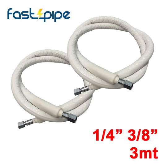 Tubi FAST PIPE coppia 1/4'' e 3/8'' lunghezza 3 mt pre cartellati raccordati