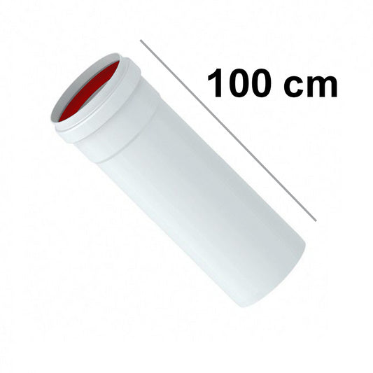 Tubo alluminio estruso lineare cm 100 bianco Ø 80mm per caldaie