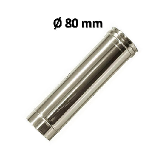 Steel pipe Ø 80 L 500 mm / 50 cm single wall for chimney
