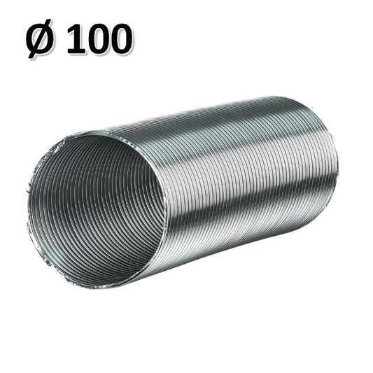 Tubo in alluminio estensibile circolare rotondo Ø 100 x MAX 3 mt VMC cappa cucina