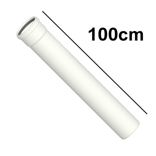 Tubo lineare cm 100 in PPH bianco Ø 80mm fumi caldaia condensazione