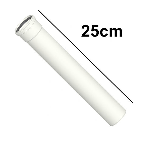 Tubo lineare cm 25 in PPH bianco Ø 60mm fumi caldaia condensazione