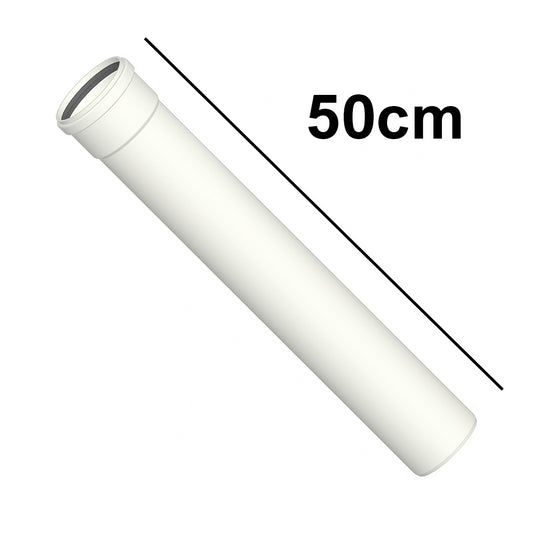Tubo lineare cm 50 in PPH bianco Ø 80mm fumi caldaia condensazione