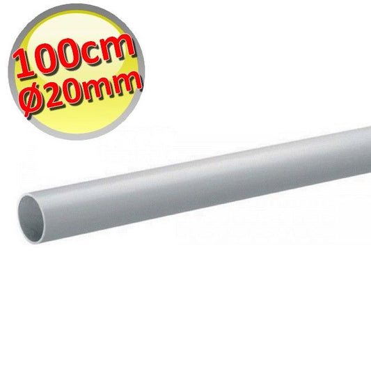 Tubo rigido Ø 20 mm in PVC colore bianco RAL 9010 per scarico condensa - LUNGHEZZA 1 mt