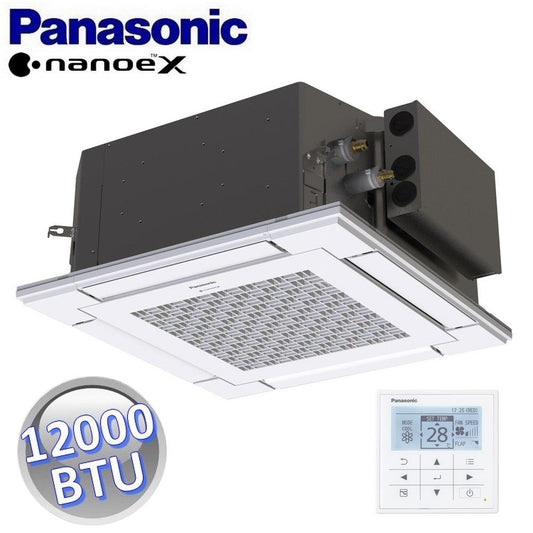 4-way cassette indoor unit 60x60 cm - 12000 BTU 3.5 Kw - panel and wall control included, for single/multi systems - PANA