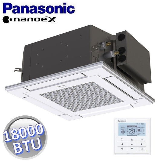 4-way cassette indoor unit 60x60 cm - 18000 BTU 5.0 Kw - panel and wall control included, for single/multi systems - PANA