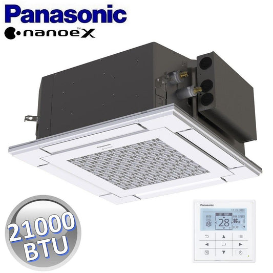 4-way cassette indoor unit 60x60 cm - 21000 BTU 6.0 Kw - panel and wall control included, for single/multi systems - PANA