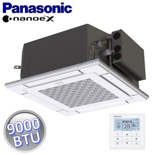 4-way cassette indoor unit, 60x60 cm - 9000 BTU, 2.5 kW - panel and wall control included, for single/multi-systems - PANAS
