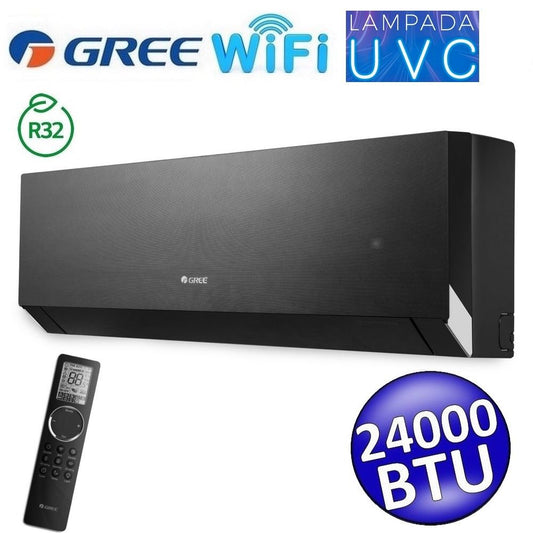 Gree CLIVIA black WiFi 24000 btu 7.0 kW R32 indoor unit - UVC lamp - single and multi (GREE10206)