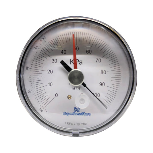 Vacuum gauge, 80 mm diameter, 0/1000 mbar scale