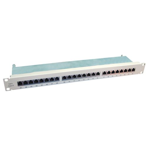 VALUE 19" PATCHPANEL, CAT.6/CLASS E, 24 PORTS, STP, GRAY