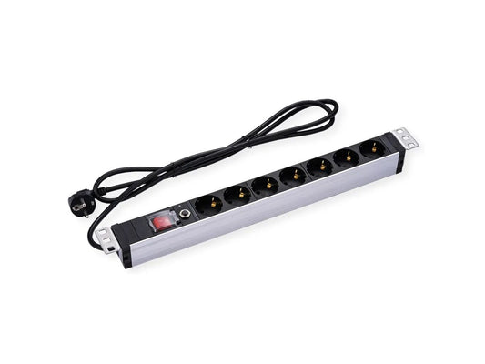 VALUE 7-WAY PDU SOCKET, 45, 19" 1UH, 45, WITH OVERLOAD PROTECTION, 2M