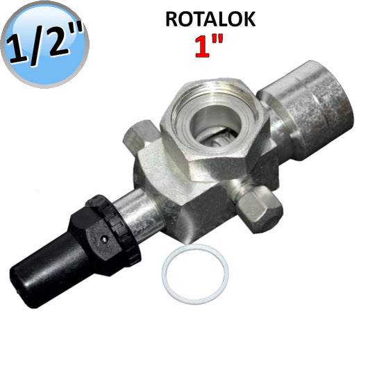 VALVOLA A SALDARE ROTALOCK ATTACCO ODS 12 mm 1/2'' - ATTACCO 1'' X 14 PER SISTEMI DI REFRIGERAZIONE E CLIMATIZZAZIONE