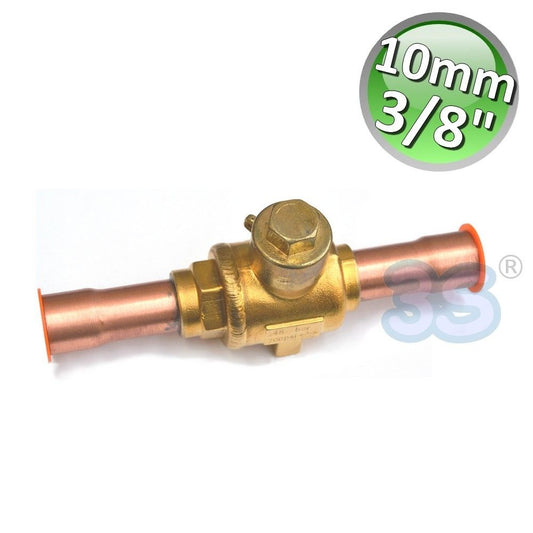 Valvola a sfera 10 mm - 3/8'' biflusso in rame