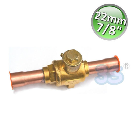 Valvola a sfera 22 mm - 7/8'' biflusso in rame