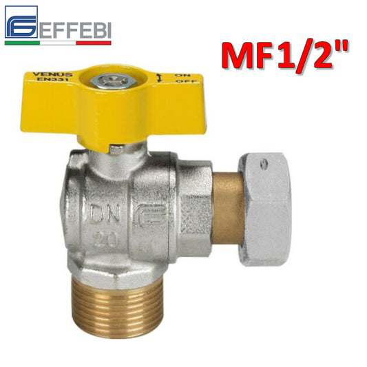 VENUS male 1/2'' angle gas ball valve with 1/2'' female swivel