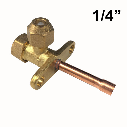 Service valve with 1/4'' tap to be welded for external air conditioning unit