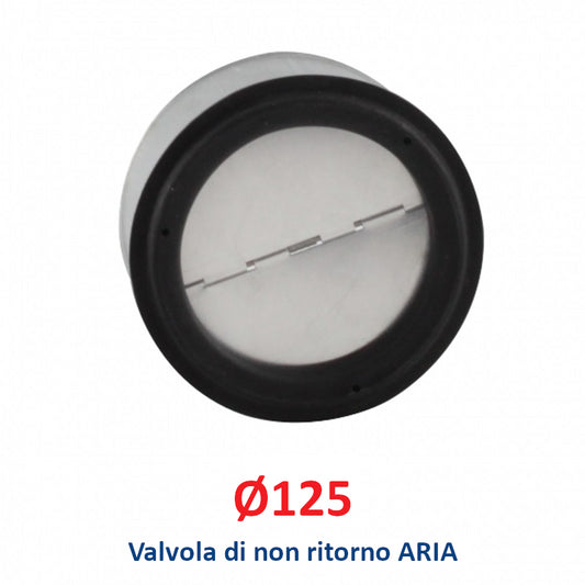 125mm diameter NON-RETURN AIR valve for flexible and rigid hot and cold air pipes