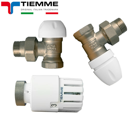 1/2'' angle valve and lockshield valve with iron connection and thermostatic head