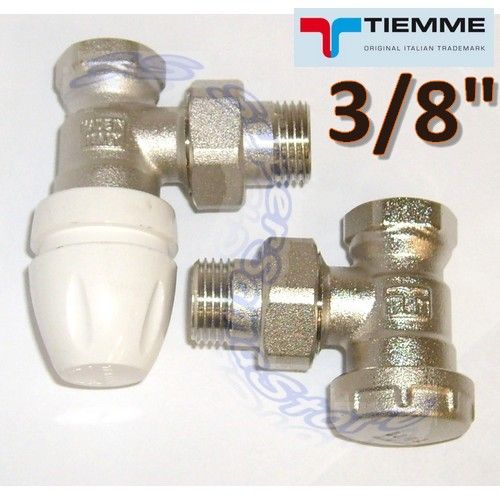 TIEMME thermostatic valve + 3/8'' angle iron connection lockshield
