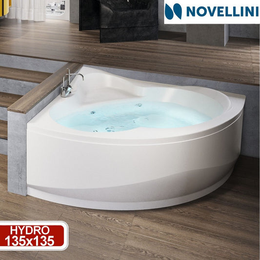 Novellini UNA 135x135 cm round corner whirlpool tub