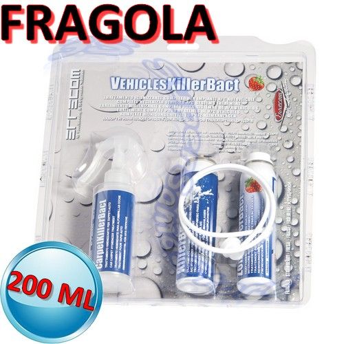 Veichles killer bact - igienizzante 200 ML FRAGOLA con carpet