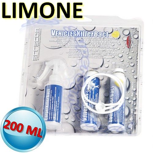 Veichles killer bact - igienizzante 200 ML LIMONE con carpet