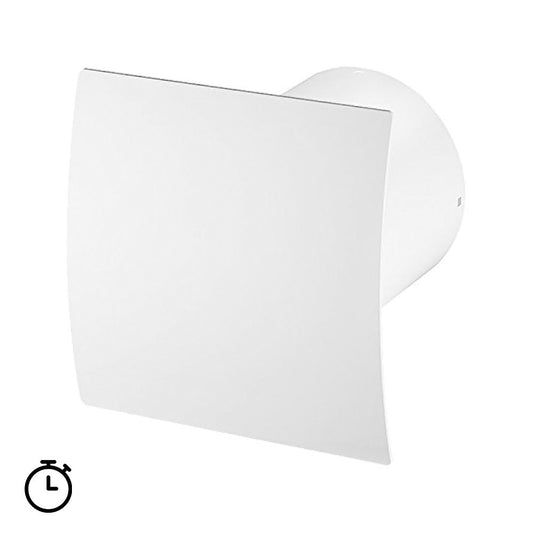 Ø 100mm domestic extractor fan with timer - white faceplate