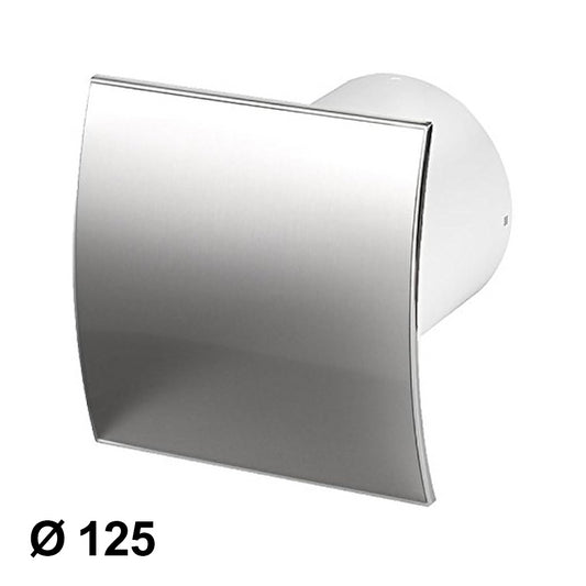 Ø 125mm domestic extractor fan - polished chrome faceplate