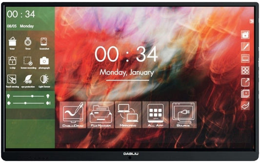 WACEBO DABLIU 86" E13L-C 4K INTERACTIVE TOUCH DISPLAY, 400CDM, 8GB / 32GB STORAGE, 40 TOUCHS, BRACKET INCLUDED, ANDROID 13