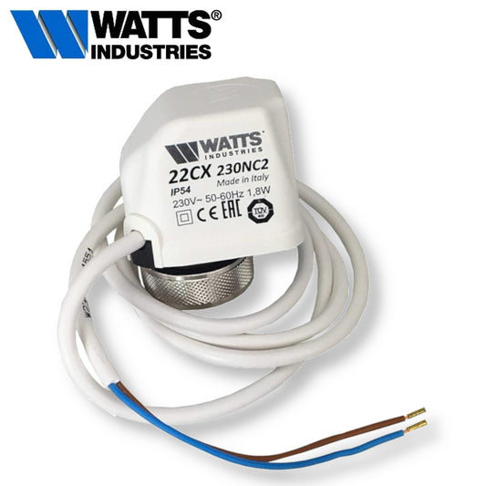 WATTS CAZZANIGA ATTUATORE ELETTROTERMICO COMPATTO AD AZIONE ON/OFF 22CX 230V NC 2 FILI IP54