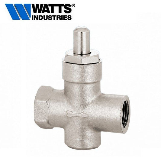 WATTS - Rubinetto M-F da 1/4'' portamanometro nichelato a pulsante per manometri a membrana
