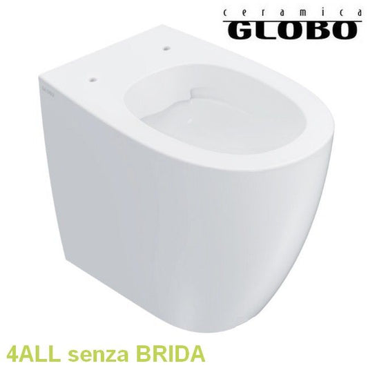 Wc a terra filo parete SENZA BRIDA 4ALL 54.36 - Ceramica Globo - sedile escluso