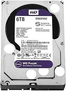 WESTER DIGITAL PURPLE 6TB SATA 3.5" 64MB CACHE 5400RPM INTERNAL HARD DRIVE ** REFURBISHED **