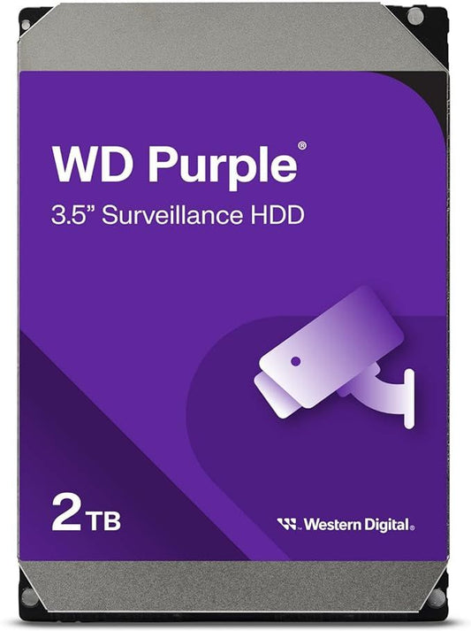 WESTERN DIGITAL HDD PURPLE 2TB 3.5 5400RPM SATA 6GB/S BUFFER 256MB ** REFURBISHED**